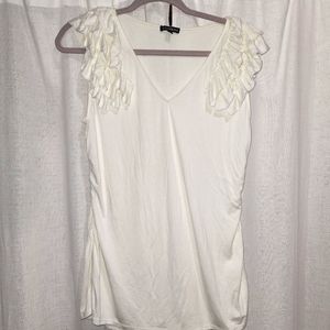 EXPRESS fitted ruffle tank sz L